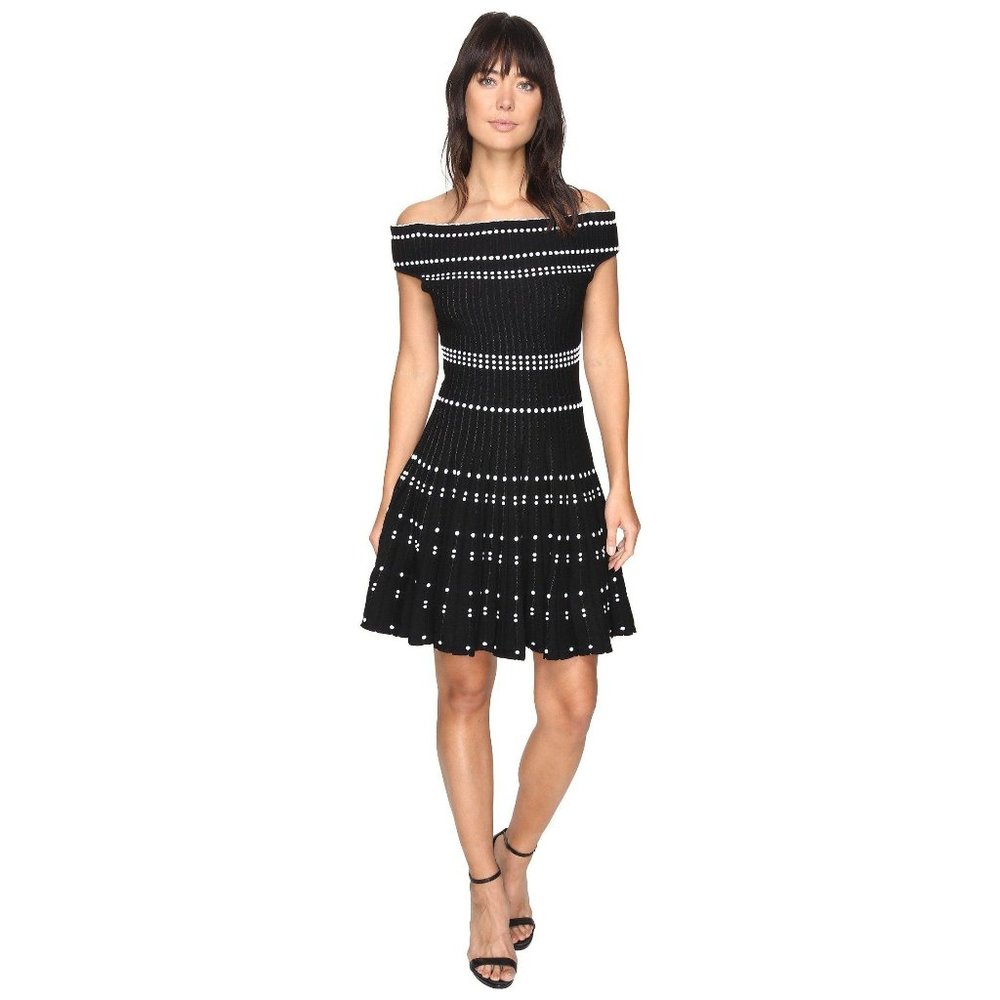 Adelyn Rae Bella Sweater Knit Off Shoulder Dress